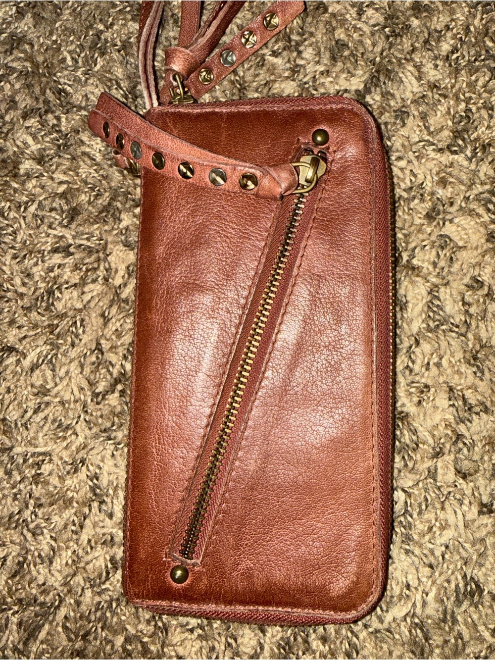 Free People Tan Canvas Wristlet